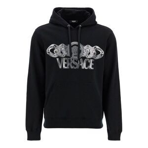 VERSACE Medusa Chain Print Hoodie Men BLACK Sweaters & Cardigans